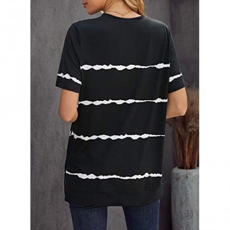FARYSAYS Women's Short Sleeve Round Neck Shirts Loose Casual Tee T-Shirt Basic Tops