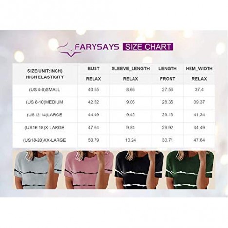 FARYSAYS Women's Short Sleeve Round Neck Shirts Loose Casual Tee T-Shirt Basic Tops
