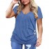 IMIDO Womens Plus Size Tops V Neck T Shirts Side Split Casual Loose Tunic Short/Long Sleeve