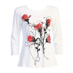 Jess & Jane Women's Blooming Cotton Tee Shirt Top
