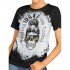 MYMORE Womens Feeling Idgaf-ish Today T Shirt Mama Skull Graphic Tees Tops