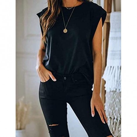 Qearal 2021 Women's Summer Basic Tee Short Sleeve Tops Casual Loose T-Shirts with Pocket