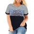 Ritera Womens Plus Size Raglan color block Short Sleeve Striped oversize T Shirts Leopard Print Casual Summer Tee Tops XL-5XL