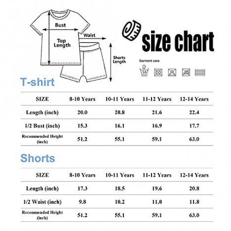 Boys Outfit Sets Game Pattern Short-Sleeve T-Shirt and Shorts Pants 2Pcs Summer Outfit Clothes Set