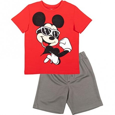 Disney Mickey Mouse Boys 4 Piece Tank Top T-Shirt Athletic Shorts Set