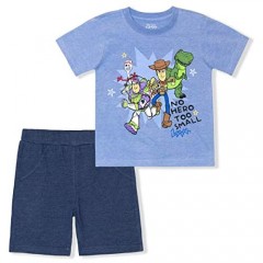 Disney Toy Story Boy's 2 Pack Tee Shirt and Shorts Set for Toddlers and Kids