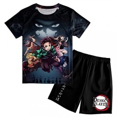 Japanese Anime Youth Short Sets Summer Outfits Short Sleeve T-Shirt & Shorts Sets Playwear Clothes 2 Piece