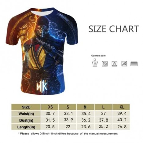 Lczzd Mortal Kombat Kid's Short-Sleeved Suit 3D Printing Round Neck T-Shirt Shorts Two-Piece Suit