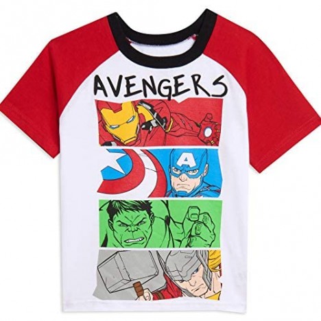 Marvel Avengers Boys Raglan T-Shirt & Shorts Set White/Red