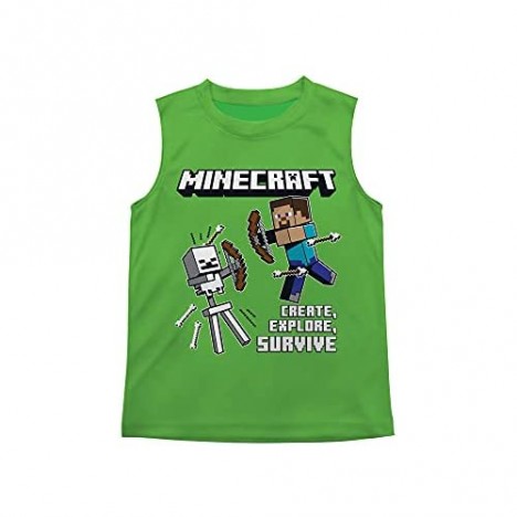 Minecraft Boys Creepers 3 Piece T-Shirt Tank Top Short Set