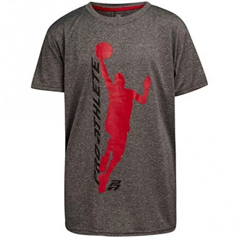 Pro Athlete Boys 4-Piece Matching Performance Basketball Shirt and Short Sets
