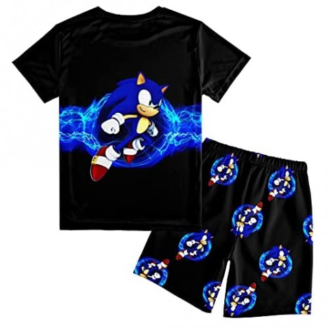 Short Sets Outfits Crewneck Short Sleeve Shirt Shorts Playwear Clothes Sets for Boys Youth