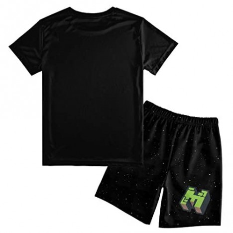 Youth 3D Shorts Clothing Set Lightweight 2 Piece Shirt and Shorts for Boys Girls