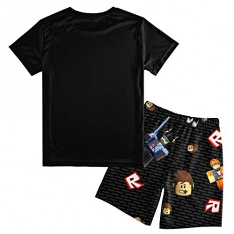 Youth Boys Girls Short Sleeve T-Shirt Shorts Pants 2 Piece Outfit Fashion Summer Clothes Set