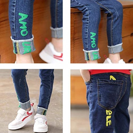 FLOWERKIDS Boys Chic Washed Denim Pants Slim Fitted Rolled-up Elastic Waist Jeans Age 4-13 Years