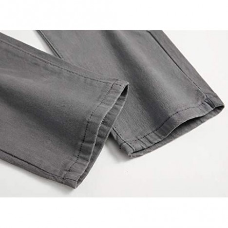 KIERA NIXON Boy's Slim Fit Ripped Distressed Destroyed Fit Zippers Jeans Pants