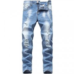 Lanscadran Boy's Skinny Fit Ripped Distressed Stretch Fashion Denim Jeans Pants