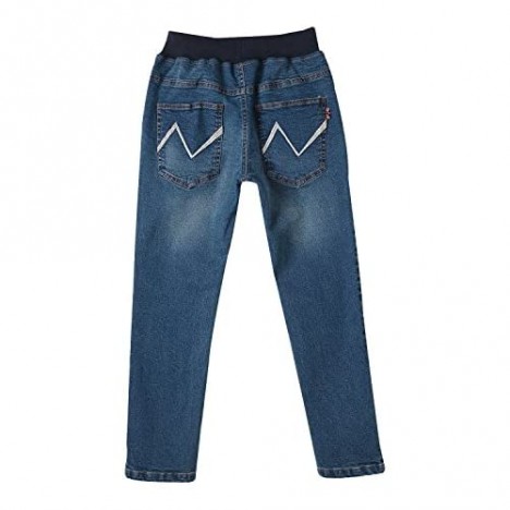 Leo&Lily Boys' Kids' Husky Rib Waist Stretch Denim Jeans Pants LLB622