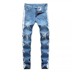 NEWSEE Boy's Moto Skinny Fit Ripped Distressed Stretch Fashion Denim Jeans Pants