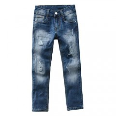 SWOTGdoby Boys Ripped Jeans Destroyed Distressed Stretch Cotton Demin Trousers Pants