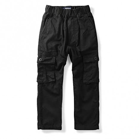 Mesinsefra Boys' Elastic Waist Cargo Pant Camouflage Casual Multi-Pockets Pull-On Pants