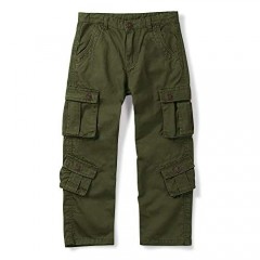 OCHENTA Boys' Military Cargo Pants 8 Pockets Casual Outdoor Slacks