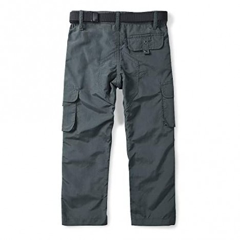 OCHENTA Kids Boy's Youth Pull on Cargo Pants Quick Dry Outdoor Hiking Camping Fishing