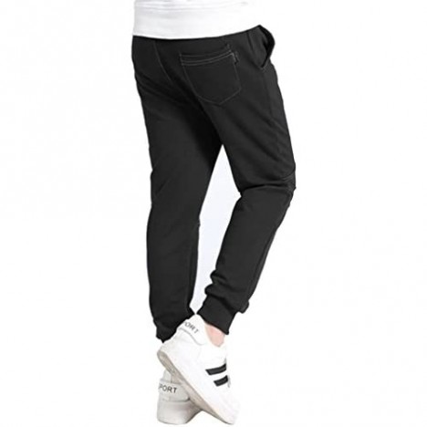 Rysly Boys Cotton Sweatpants Kids Casual Jogger Pants Tapered Ankle Pants
