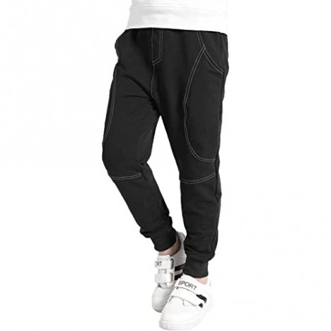 Rysly Boys Cotton Sweatpants Kids Casual Jogger Pants Tapered Ankle Pants