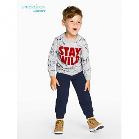 Simple Joys by Carter's Baby and Toddler Boys' 2-Pack Pull on Fleece Pants