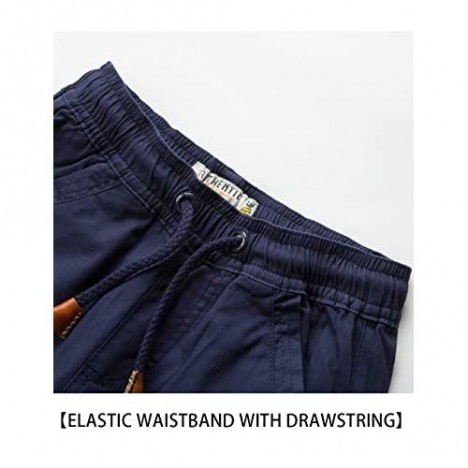 WIYOSHY Boys' Solid Color Drawstring Elastic Waist Chino Pants