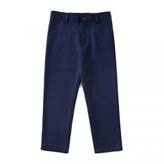 YuanLu Flat Front Boys Dress Pants with Adjustable Waist