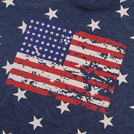 Binshre USA Flag Print Tank Tops Women American Stars Stripes Patriotic T Shirt Summer Casual Vest Tees