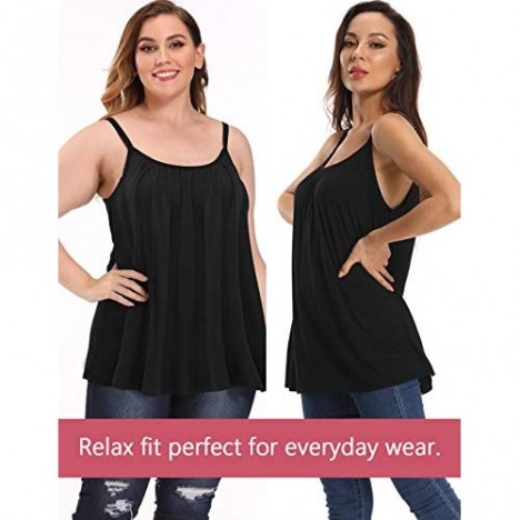 Camisoles for Women with Built in Bra Adjustable Strap Tank Tops Cami Sleeveless Summer Tops for Workout Sleeping Traveling