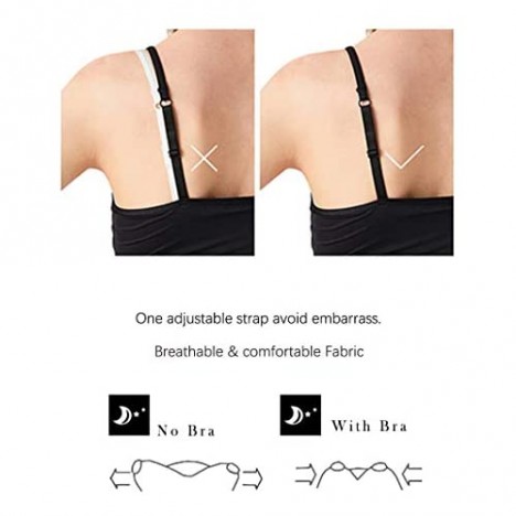 Camisoles for Women with Built in Bra Adjustable Strap Tank Tops Cami Sleeveless Summer Tops for Workout Sleeping Traveling