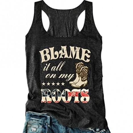 Country Shirt Women Vintage Graphic Cowgirl Tank Top Funny Country Music Shirt Summer Racerback Tank
