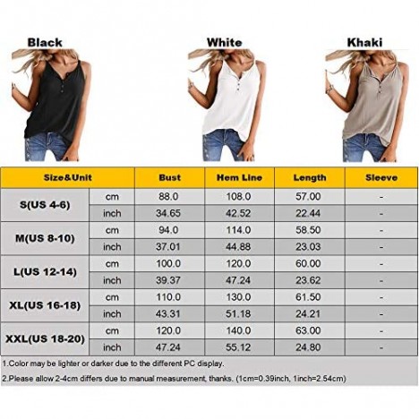 Onedreamer Womens Henley Tank Tops Button Up Shirts Workout Summer Casual Sleeveless Tunics Loose Fit Tees Blouse