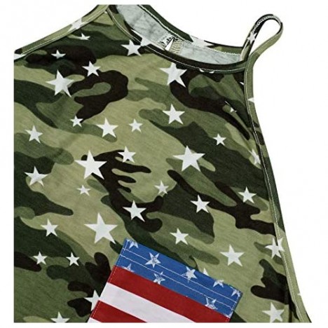 Women Spaghetti Halter Bowknot Tanks Top Summer Sleeveless Print Racerback Tank Vest