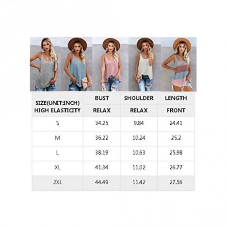 AlvaQ Women Summer Strappy Tank Tops Loose Casual Sleeveless Shirts Camis