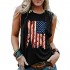 American Flag Tank Tops Women Patriotic Shirt USA Flag Stars Stripes Print Sleeveless T-Shirt 4th of July Tee Tops