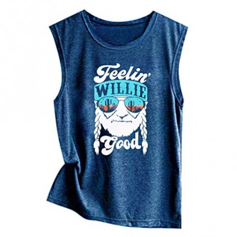 BASCIHOUSE Women Tank Top Letter Printed Shirt Funny Graphic Tee Summer Casual Sleeveless Vest Tops