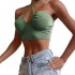 Beumissy Women's Sexy Crop Tops Sleeveless Halter Top Stretchy Strappy Adjustable Cami Tank Tops