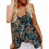 BLENCOT Women's Floral Print Button Down V Neck Strappy Tank Tops Loose Casual Sleeveless Shirts Blouses