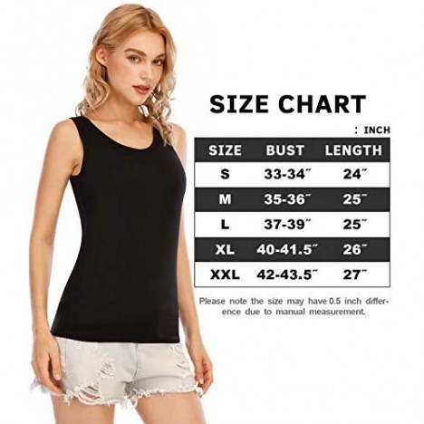 Orrpally Basic Tank Tops for Women Undershirts Tanks Tops Lightweight Camis Tank Tops 4-Pack