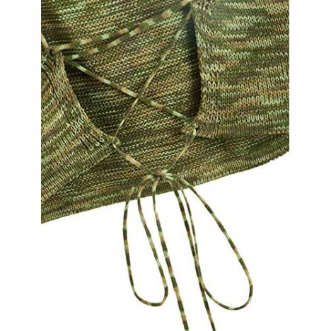 SweatyRocks Women's Sleeveless Space Dye Knit Camisole Criss Cross Backless Crop Top