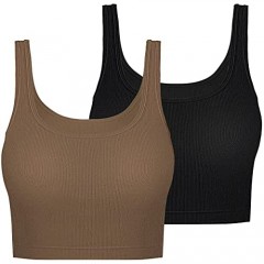 TASADA U-Neck Crop Tops for Women - Basic Sleeveless Ribbed Knit Going Out Summer Shirts Cute Crop Tank Top