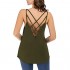 Women's Cute Criss Cross Back Tank Tops Loose Hollow Out Camisole Shirt