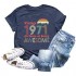 50th Birthday Gifts for Women Vintage 1971 Shirts 50 Years of Being Awesome Tees Graphic Short Sleeve Casual Party Tops