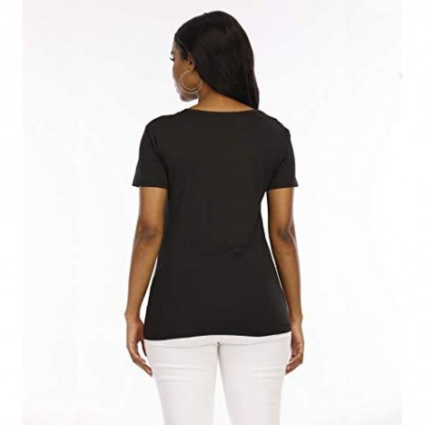 AZPSRT Women's T-Shirts Black Woman Afro Natural Hair 3D Floral Print Casual Tops for Women Tees