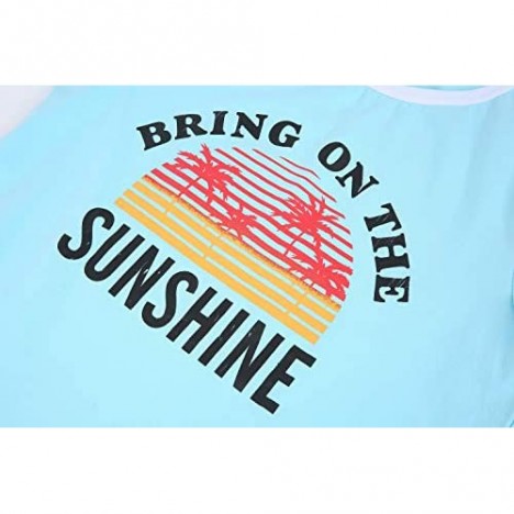 Chuanqi Women Bring On The Sunshine Printed T-Shirt Causal Loose Christian Graphic Tees Short Sleeve Summer Blouses Tops